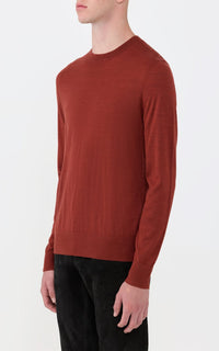 Palco Crewneck en copper antilope mérinos fil