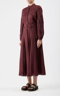 Deep Bordeaux / Blouse Laetitia en lin - Deep Bordeaux