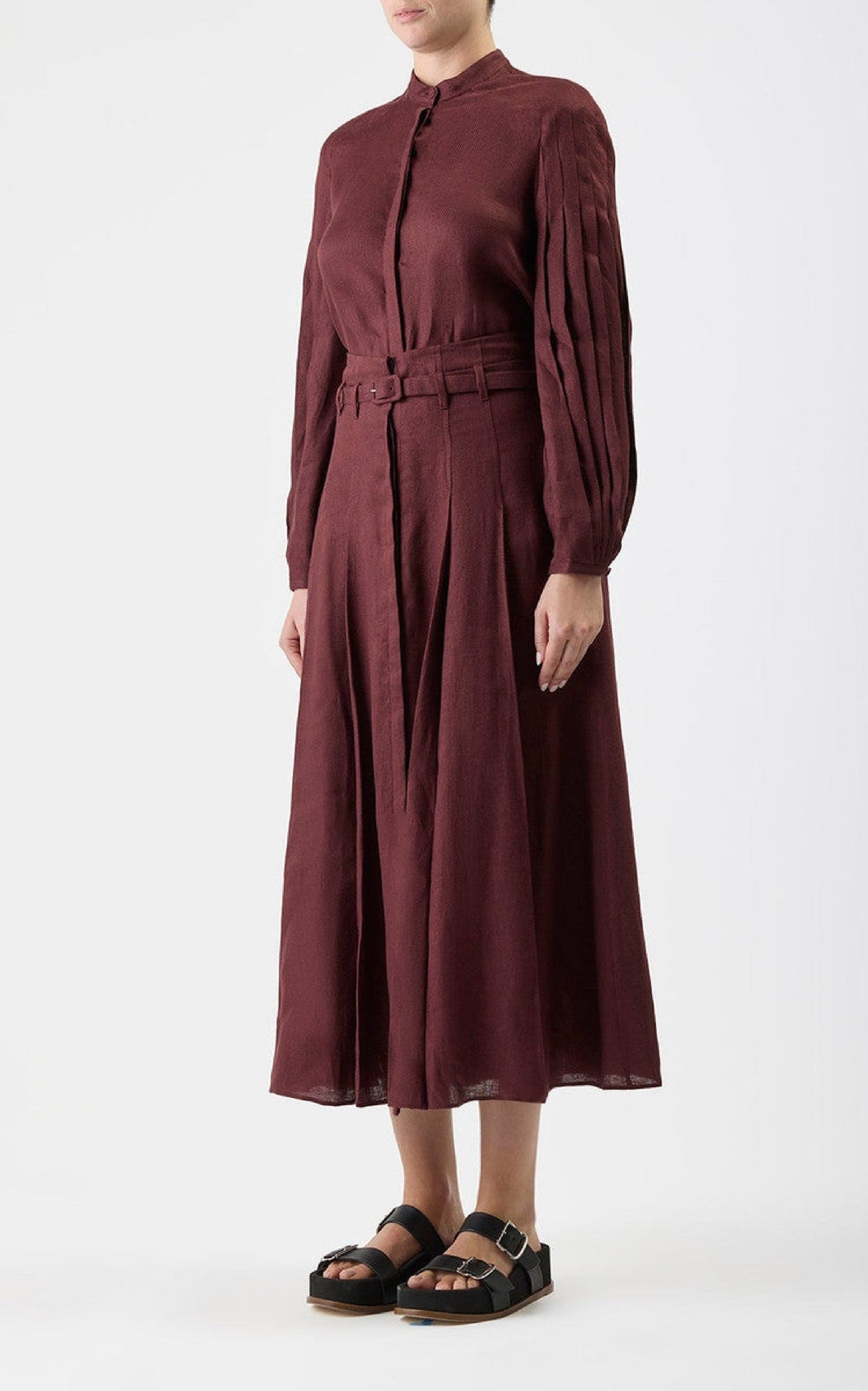 Deep Bordeaux / Blouse Laetitia en lin - Deep Bordeaux