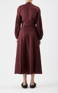 Deep Bordeaux / Blouse Laetitia en lin - Deep Bordeaux