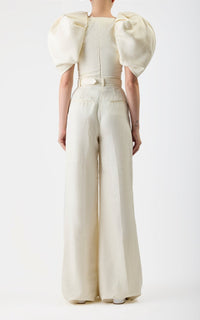 Ivory / Top Ceri en lin - Ivory