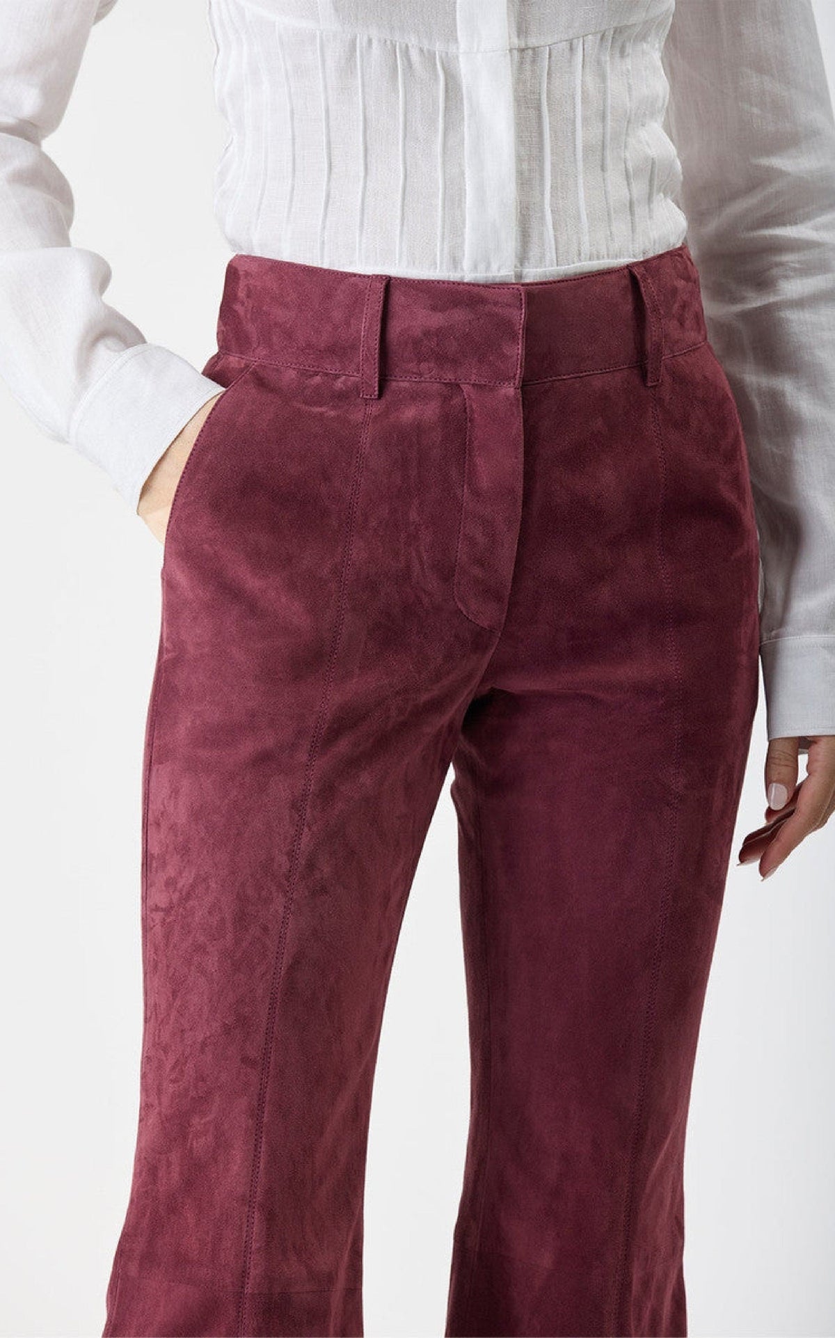 Deep Bordeaux / Pantalon Rhein en daim - Deep Bordeaux