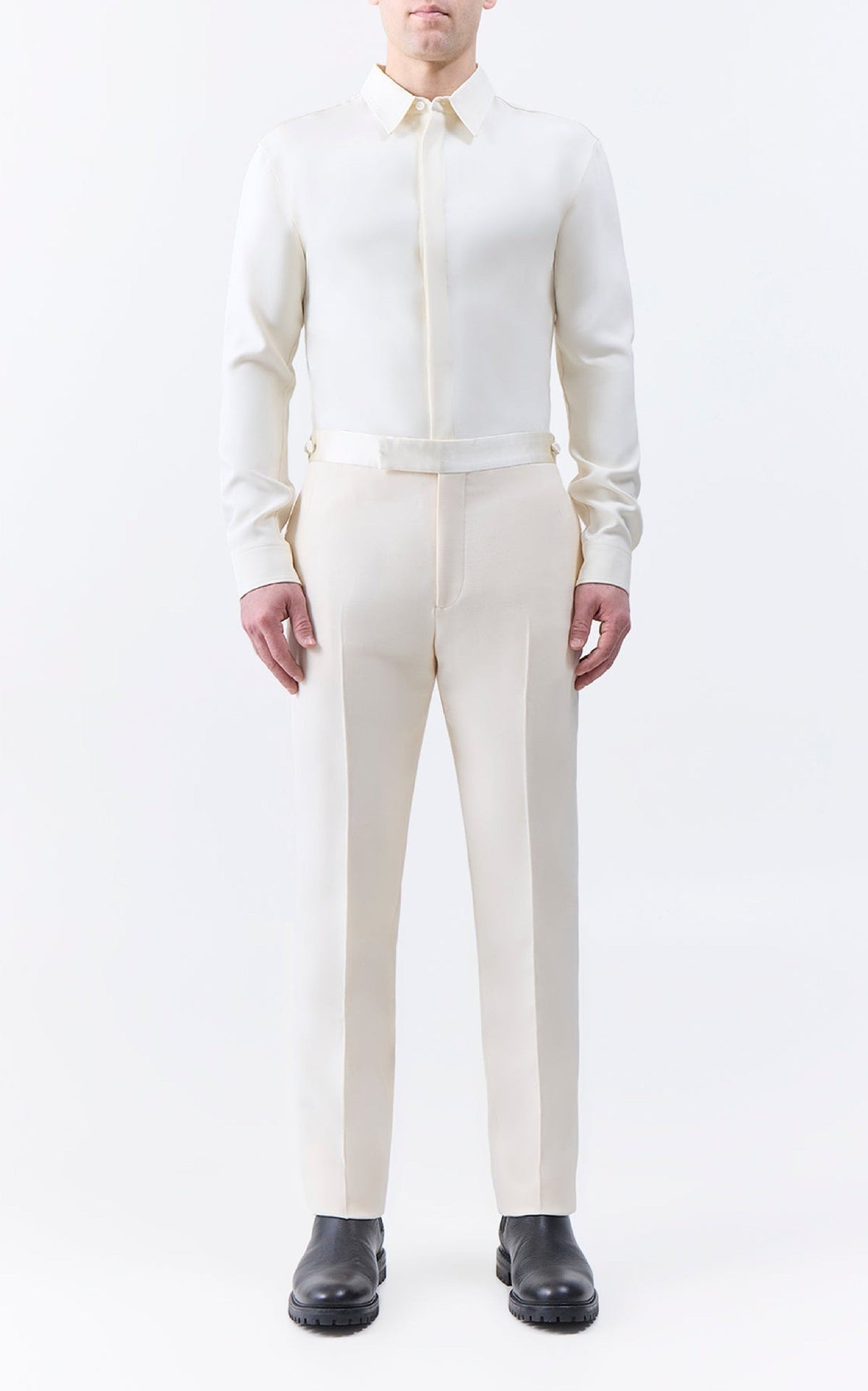 Ivory / Pantalon Simons en laine - Ivory