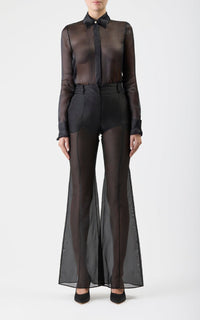Rhein Pant en noir pearlized nappa cuir