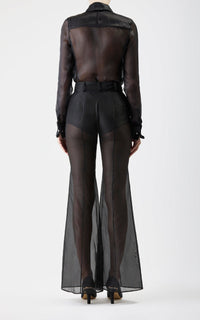 Rhein Pant en noir pearlized nappa cuir
