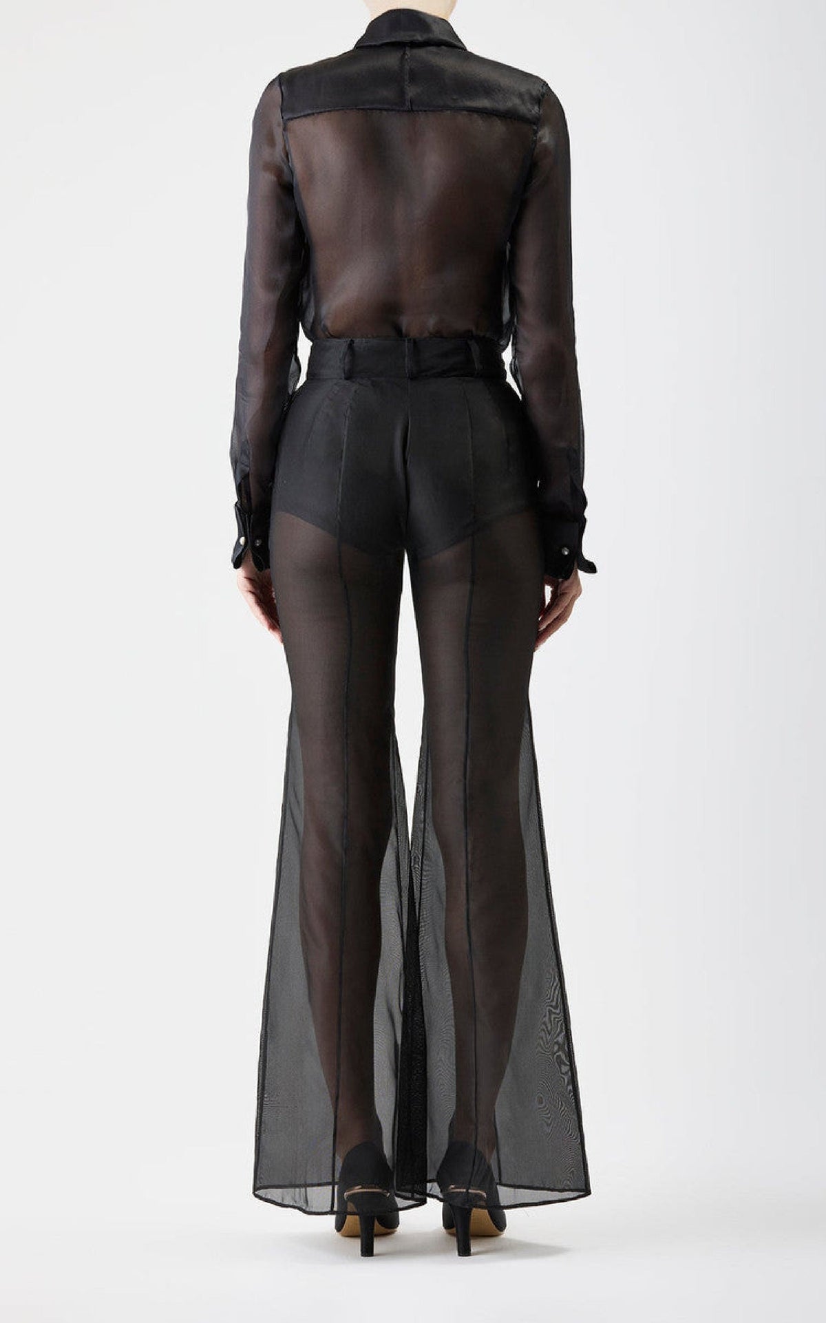 Rhein Pant en noir pearlized nappa cuir