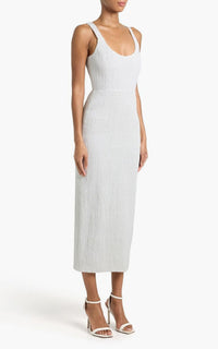 Girard Dress en blanc lin d’aloès popeline de chemise