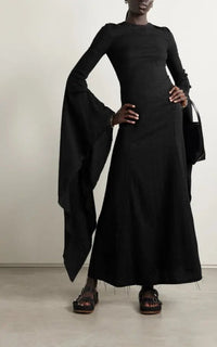 Black / Robe Sigrud en laine - Black