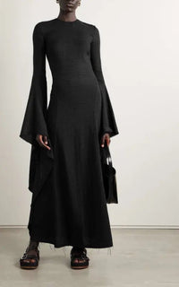 Black / Robe Sigrud en laine - Black