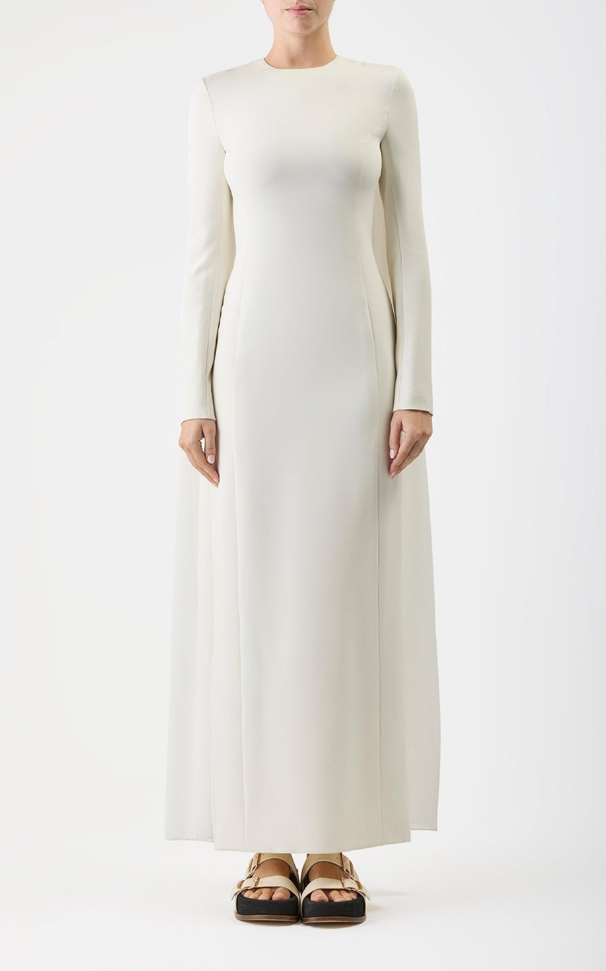 Ivory / Robe longue Carlota en soie - Ivory