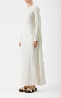 Ivory / Robe longue Carlota en soie - Ivory