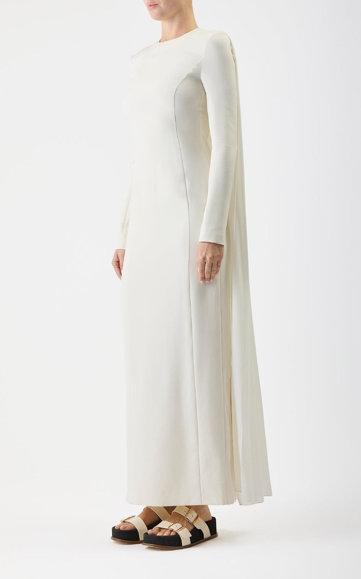 Ivory / Robe longue Carlota en soie - Ivory
