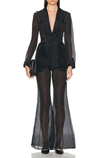 Black / Veste blazer Leiva en soie - Black