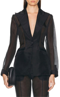 Black / Veste blazer Leiva en soie - Black