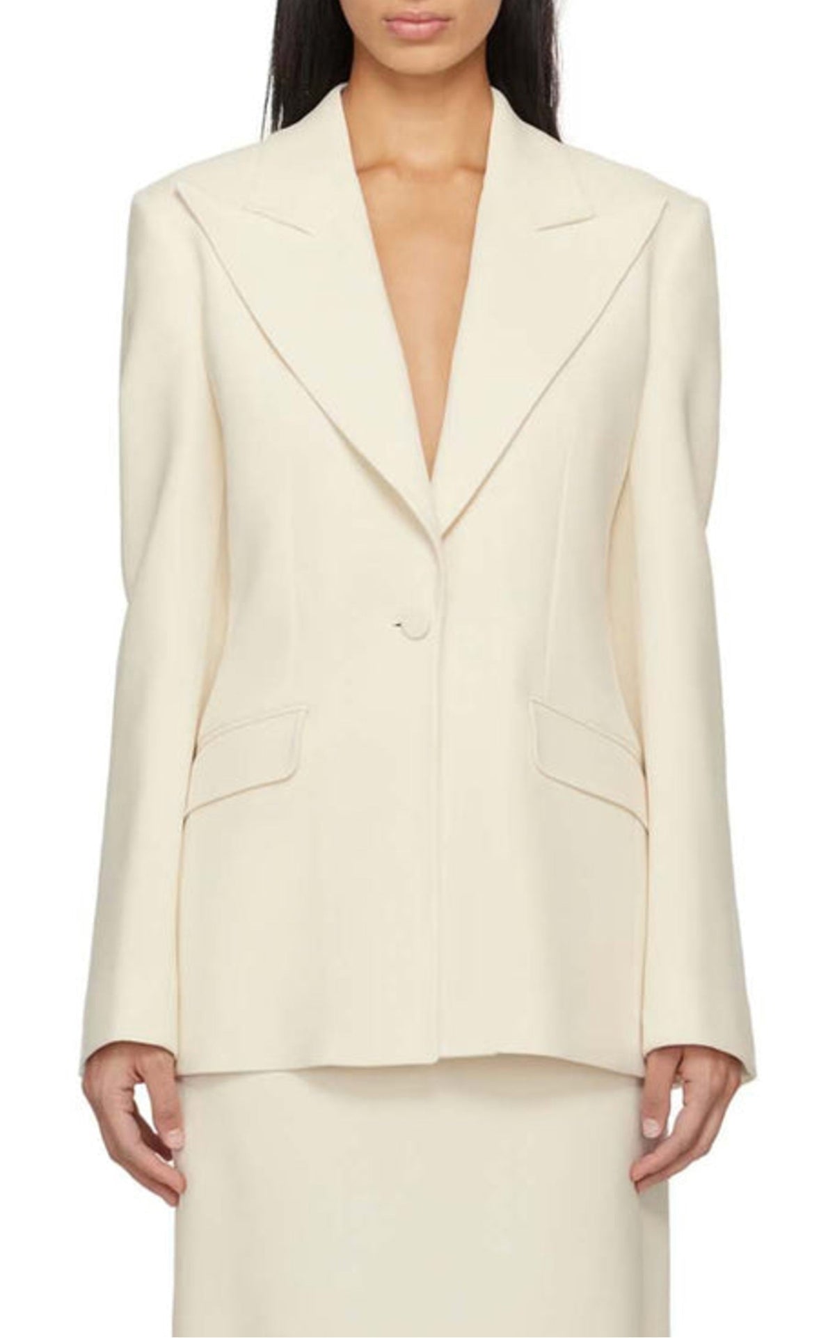 Ivory / Veste blazer Leiva en laine - Ivory