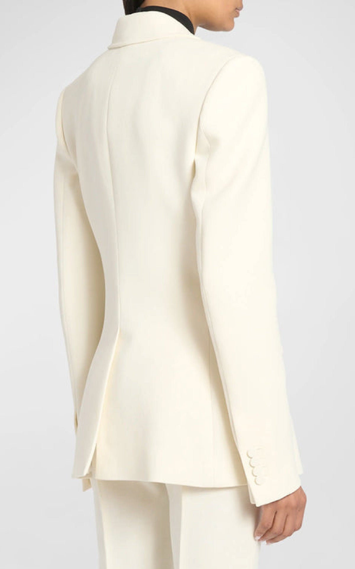 Leiva Blazer en ivoire sequin laine drap de costume