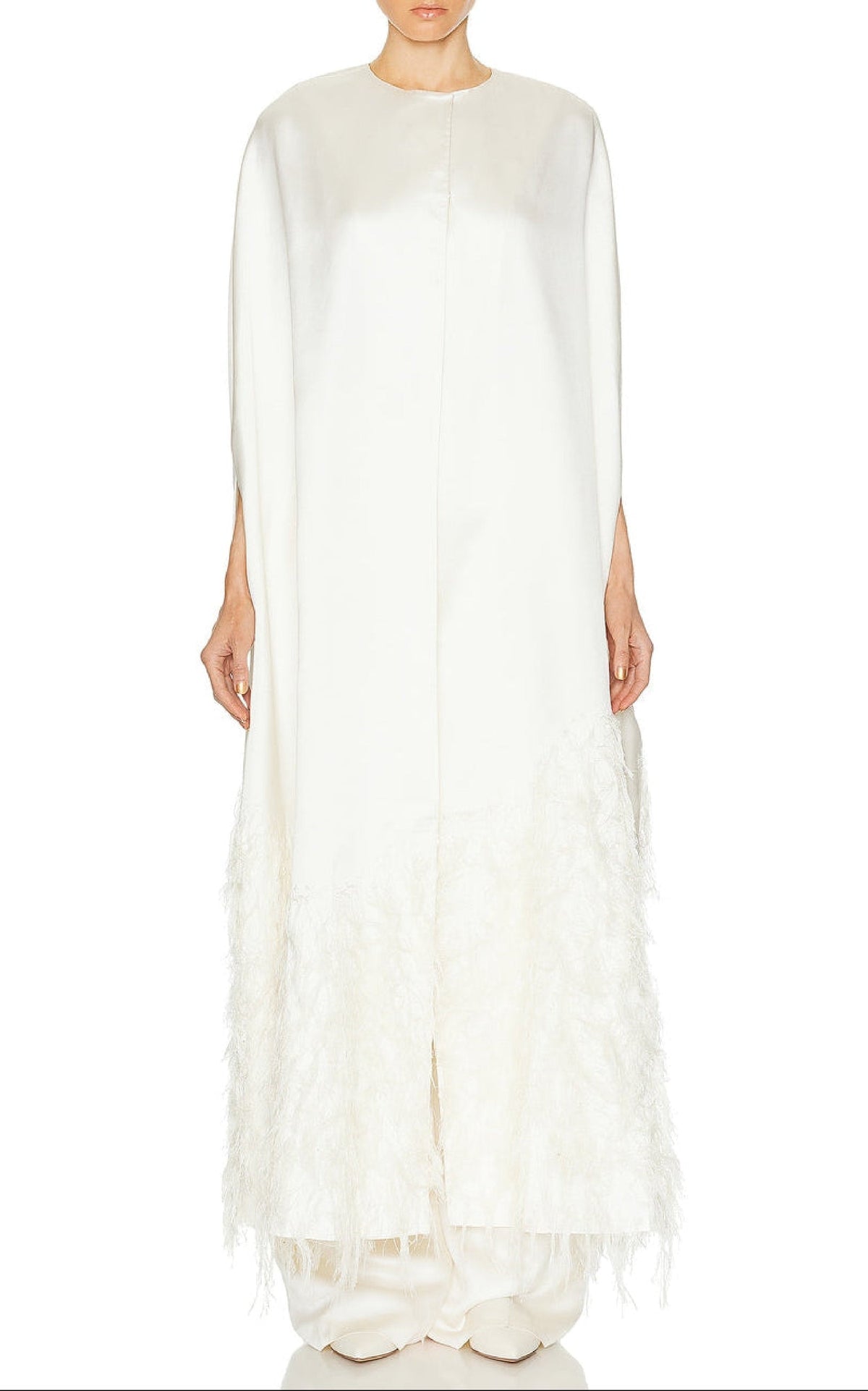 Pauli Cape en ivoire fil coupe duchesse satin