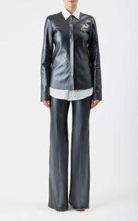 Thales Jacket en noir pearlized nappa cuir