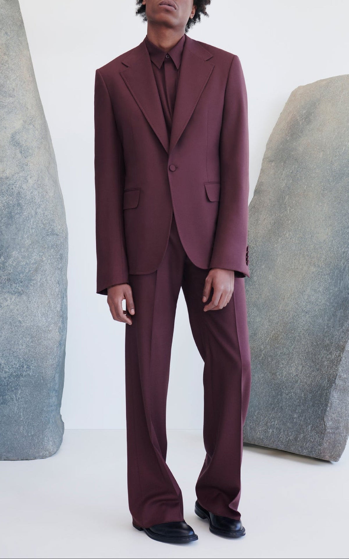 Leiva Blazer en bordeaux profond sustainable laine sergé