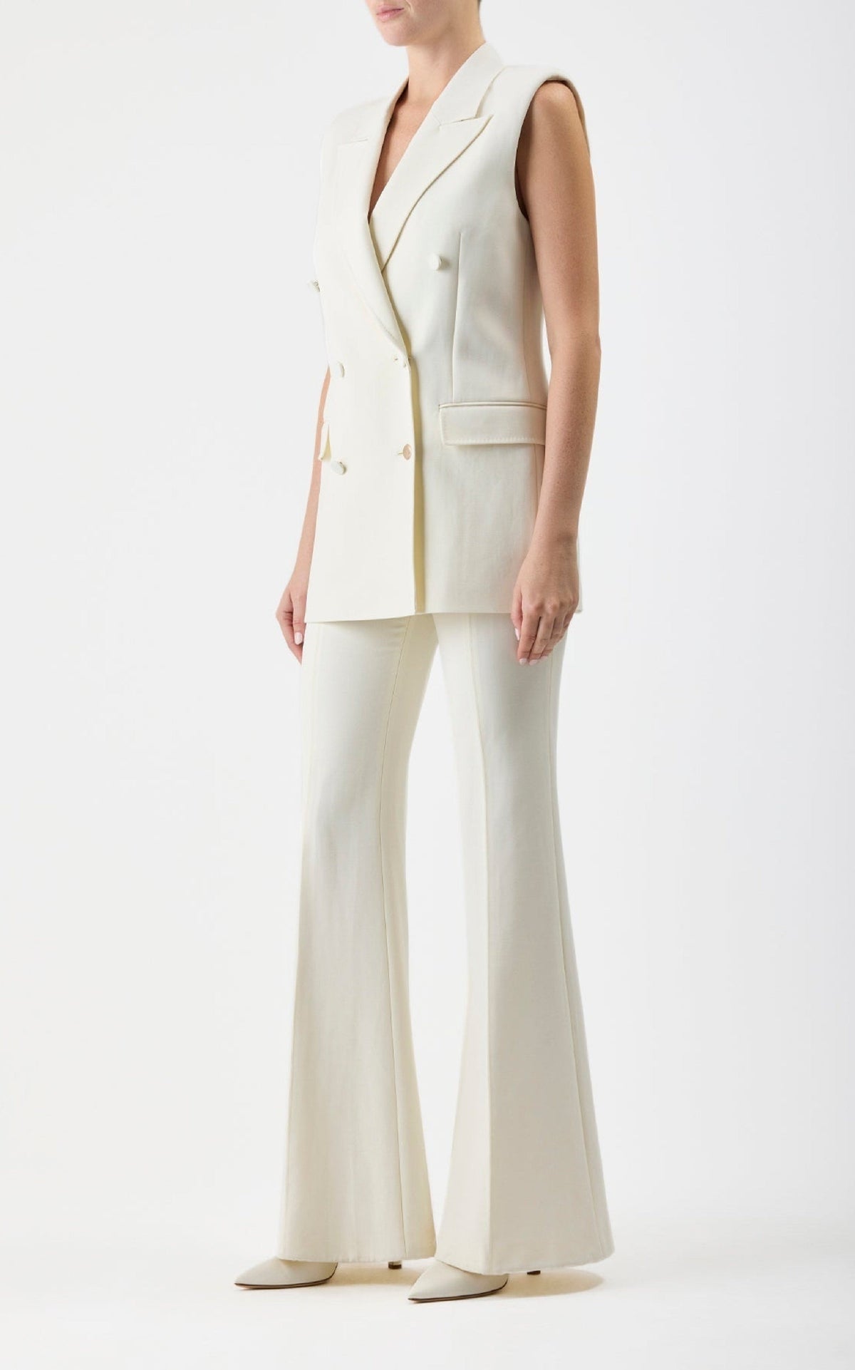 Ivory / Veste blazer Mayte en laine - Ivory