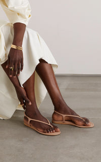 Gia Sandal en argent métallisé nappa
