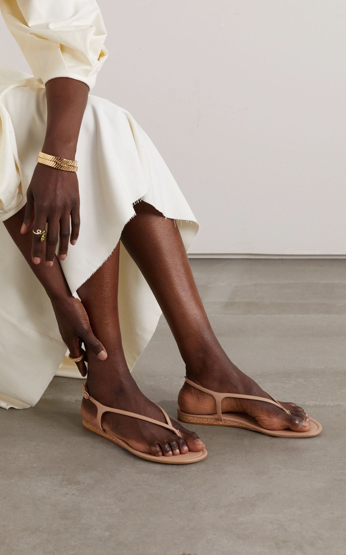 Gia Sandal en argent métallisé nappa