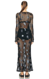 Romeo Dress en noir antilope mérinos fil