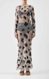 White & Black / Robe Romeo en laine - White & Black