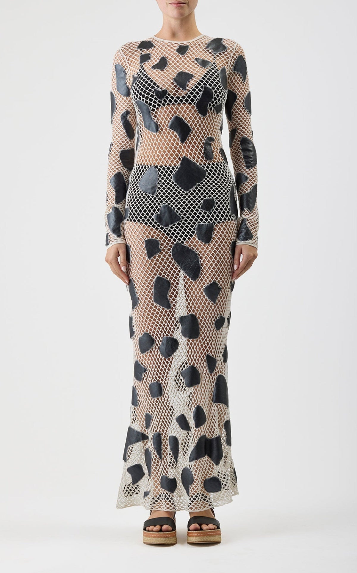 White & Black / Robe Romeo en laine - White & Black