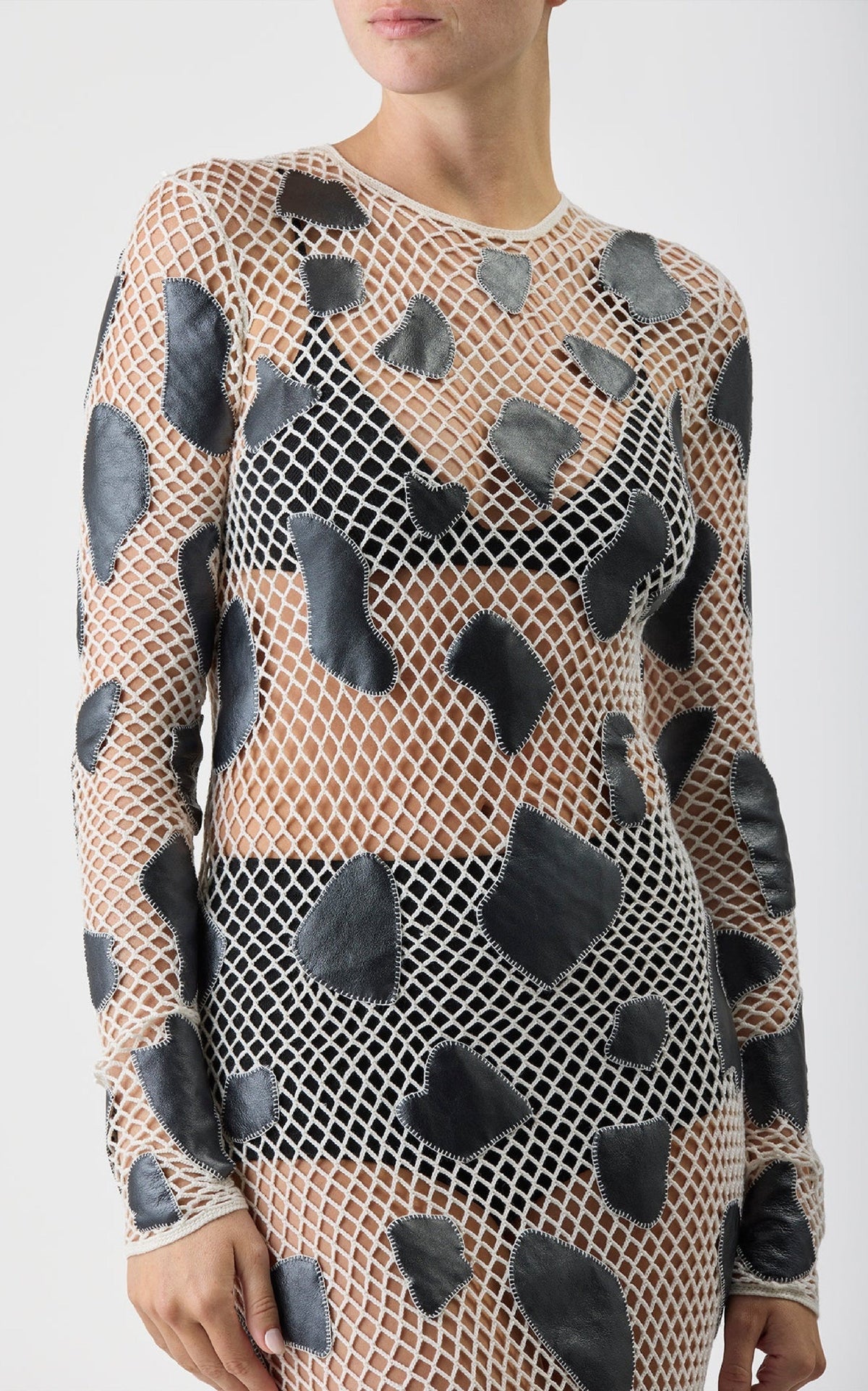 White & Black / Robe Romeo en laine - White & Black