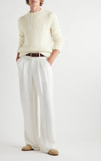 Durand Sweater en ivoire welfat cachemire fil