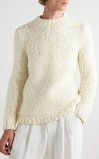 Durand Sweater en ivoire welfat cachemire fil