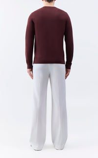 Palco Crewneck en bordeaux profond antilope mérinos fil