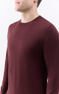 Palco Crewneck en bordeaux profond antilope mérinos fil