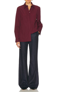 Nicolas Shirt en bordeaux coton Sea Island popeline