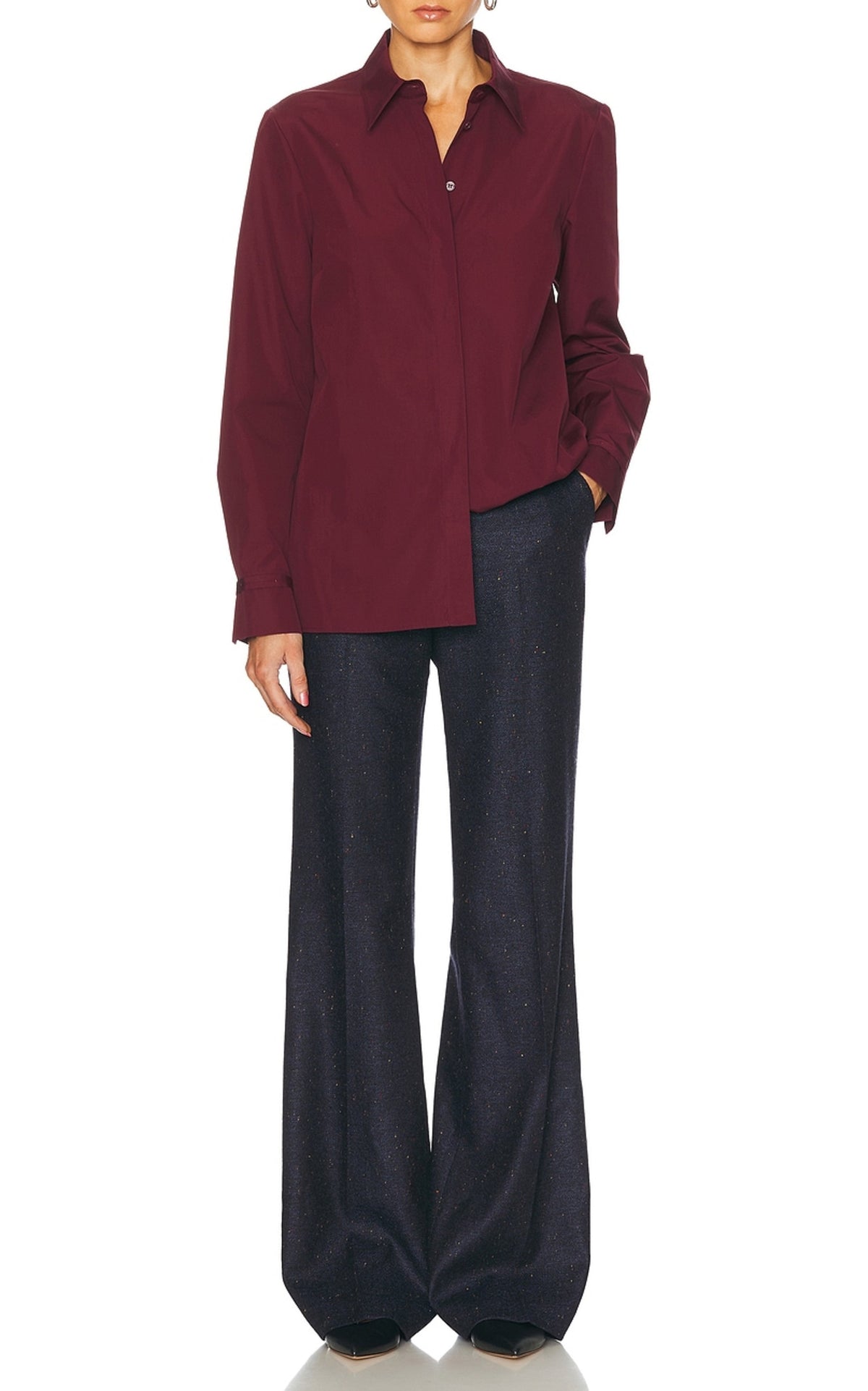 Nicolas Shirt en bordeaux coton Sea Island popeline
