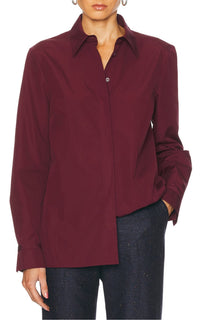 Nicolas Shirt en bordeaux coton Sea Island popeline
