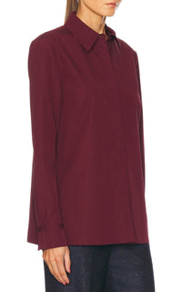 Nicolas Shirt en bordeaux coton Sea Island popeline