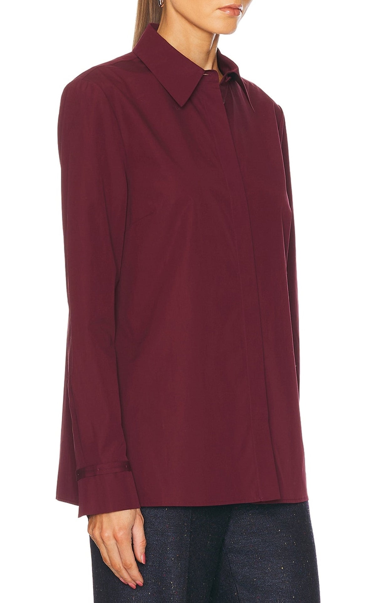 Nicolas Shirt en bordeaux coton Sea Island popeline
