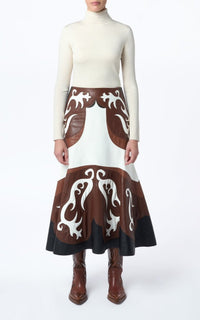 Morton Skirt en ivoire / cognac / châtaigne / noir dakota