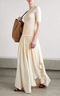 Sirona Dress en ivoire uni drap de costume