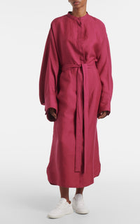Tilda Dress en framboise lin d’aloès popeline de chemise