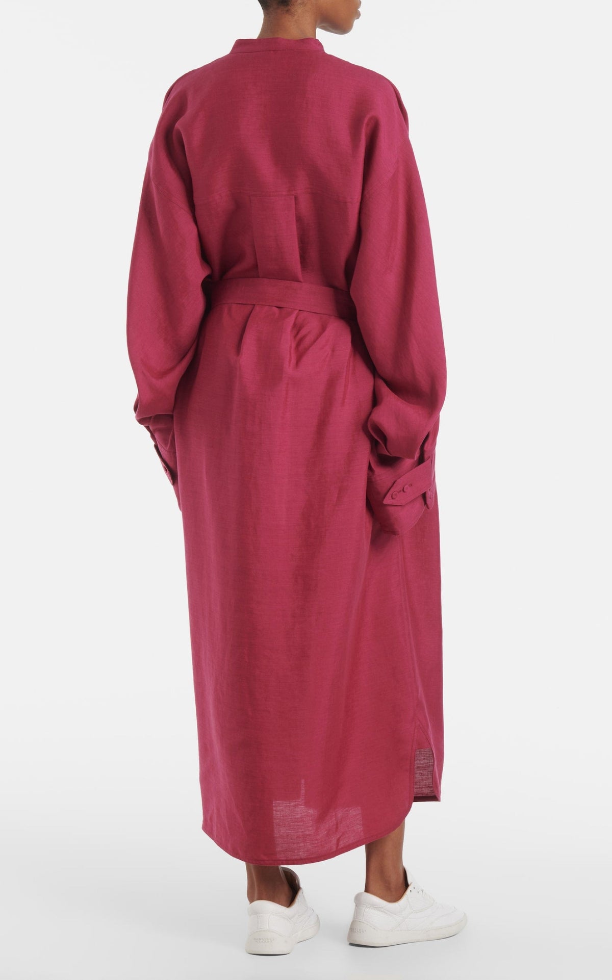 Tilda Dress en framboise lin d’aloès popeline de chemise