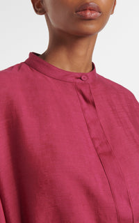 Tilda Dress en framboise lin d’aloès popeline de chemise
