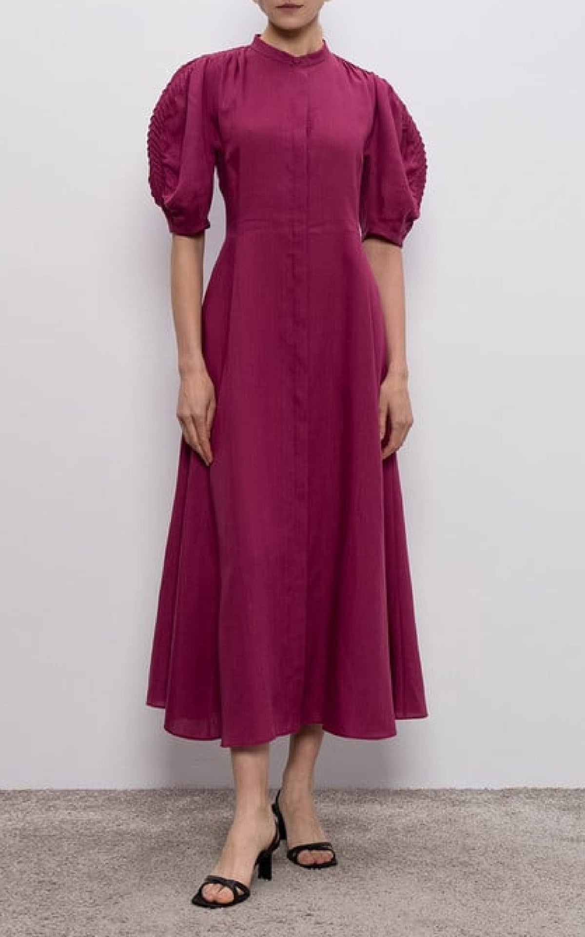 Raspberry / Robe Arabella en lin - Raspberry