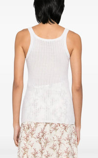 Nevin Pointelle Tank en ocre doré jaipur cachemire soie fil