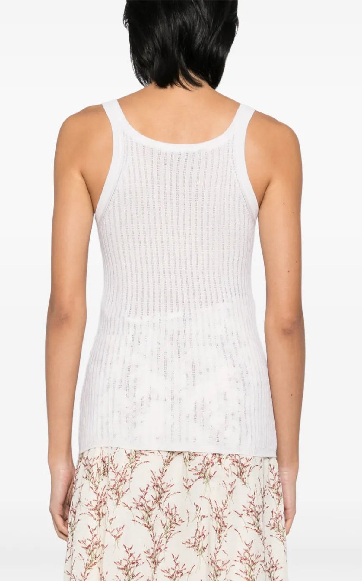 Nevin Pointelle Tank en ocre doré jaipur cachemire soie fil