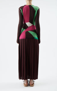 Fallon Dress en bordeaux profond multicolore 2/28 cachemire fil