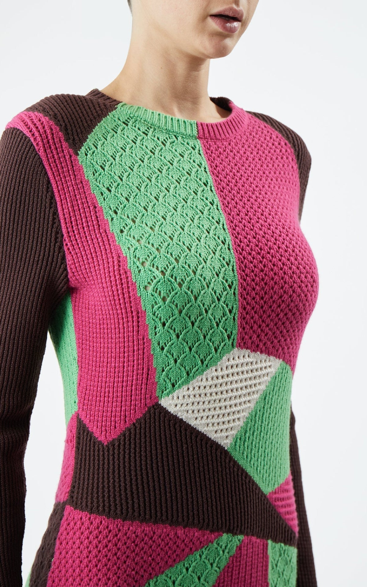 Fallon Dress en bordeaux profond multicolore 2/28 cachemire fil