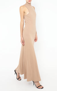 Kenna Dress en camel antilope mérinos fil